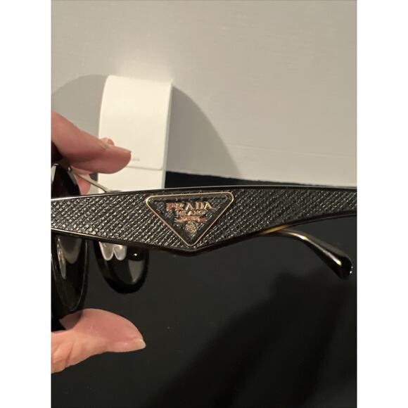 Prada Round Sunglasses Black Oversized Italy Designer SPR15S Read main image 11